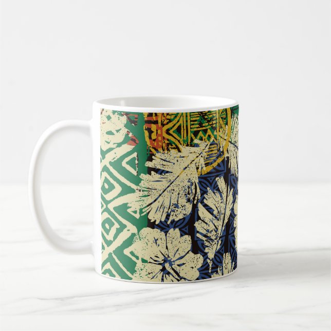 Inslag och hibiscus-tyg kaffemugg (Vänster)