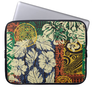 Inslag och hibiscus-tyg laptop fodral