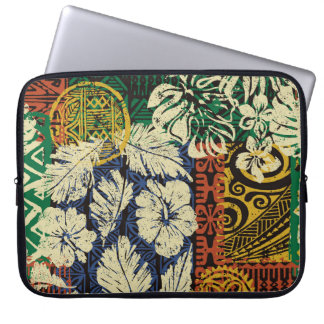 Inslag och hibiscus-tyg laptop fodral