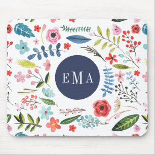 Inslag Vattenfärger i färgad Blommigt Illustration Musmatta