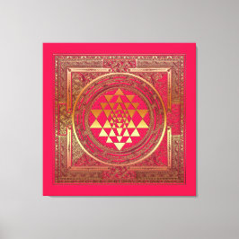 inslagen canvas yantra mandala india guld rosa yog