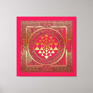 inslagen canvas yantra mandala india guld rosa yog