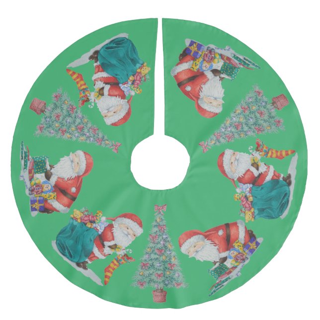 inslagna presentanter med traditionellt pappa jul julgransmatta borstad polyester (Framsidan)