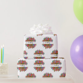 Inslagning av regnbåge och leopard-personlig presentpapper