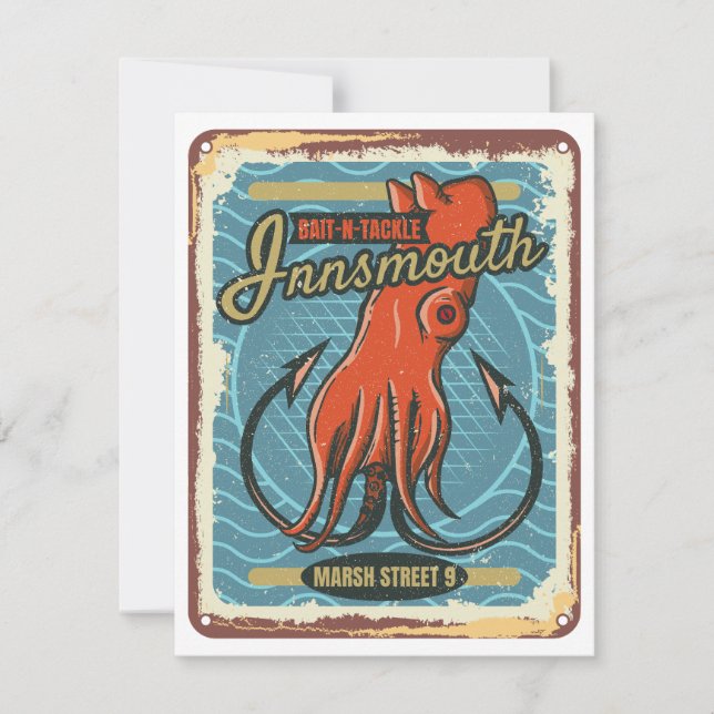 Insmouth Bait and Tackle Fishing Lovecraft Julkort (Framsida)