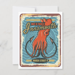 Insmouth Bait and Tackle Fishing Lovecraft Julkort