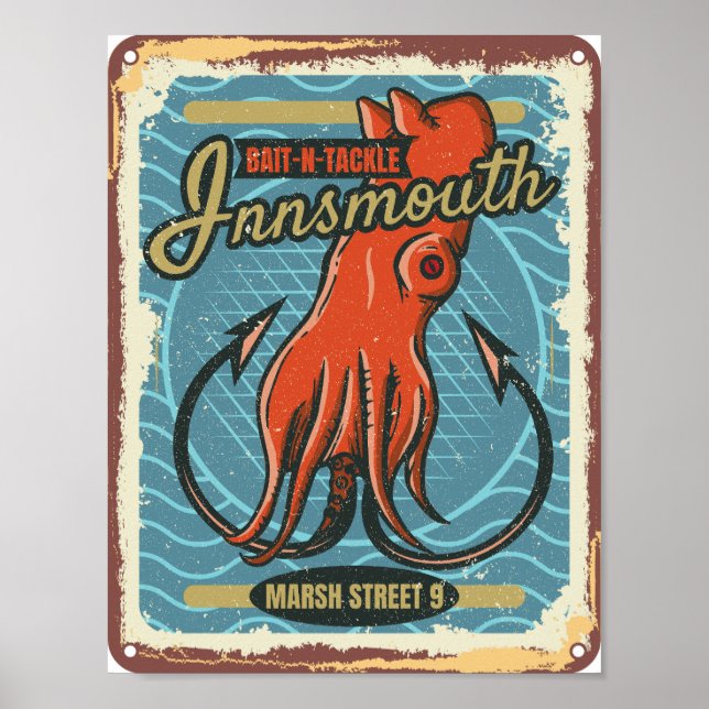 Insmouth Bait and Tackle Fishing Lovecraft Poster (Framsidan)