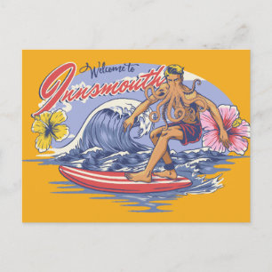 Insmouth Surfing Lovecraft Vykort