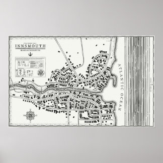 Insmouth vintage karta poster