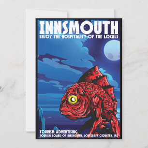 Insmouth Vintage resor Poster Lovecraft Inbjudningar