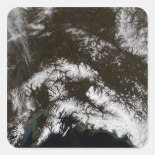 Insnöad södra central Alaska Fyrkantigt Klistermärke