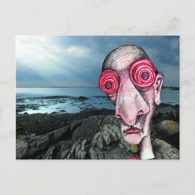 Insomniac Visits Besök Kusten vid Sene Vykort (Framsida)