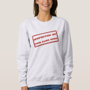 Inspektion av Anpassade Red Rubber Frimärke Sweats T Shirt