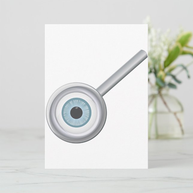 Inspektion av Eyeball Magnifying Glass Roligt Öga Inbjudningar (Skapare uppladdad)