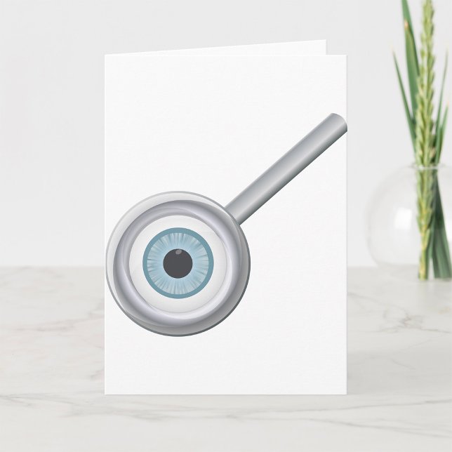 Inspektion av Eyeball Magnifying Glass Roligt Öga Kort (Skapare uppladdad)