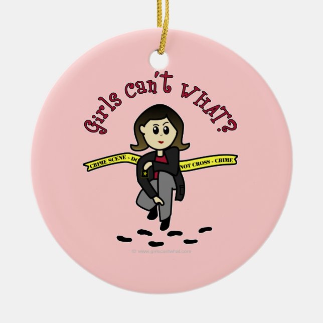 Inspektör för lätta CSI Julgransprydnad Keramik (Framsidan)