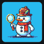 Inspektör i snögubbe: 8-bitars Winter Mystoppning Fyrkantigt Klistermärke<br><div class="desc">Ta bort julhelgens hemligheter med den här unika 8-bitars snögubbe-detektiven. En perfekt blandning av mysterium och festlig själ!</div>