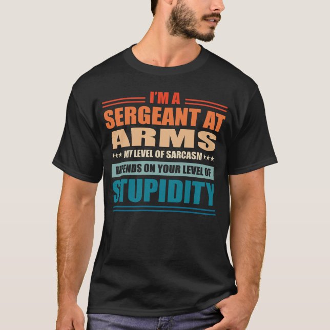 Inspektör på Armen beror på din nivå på T Shirt (Framsida)