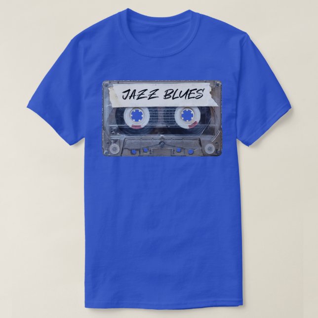 Inspelade Music Genre Cassette Old school Jazz Blu T Shirt (Design framsida)