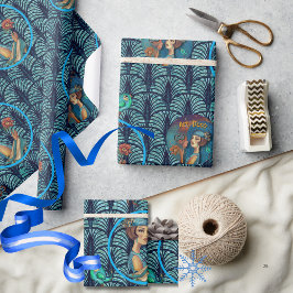 Inspelning 20:s Art Deco Dam i Blue Presentpapper