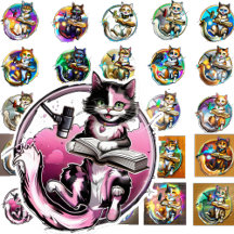 Inspelning av Kattunge-sticker - 25 konstvariation