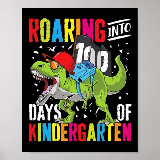 Inspelning i 100 dagars Kindergarten Roligt T Rex  Poster (Framsidan)