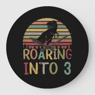 Inspelning i 3:e födelsedag, dinosaur T Rex Stor Klocka