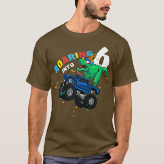 Inspelning i 6 6e Födelsedagsfest Dinosaur Monster T Shirt