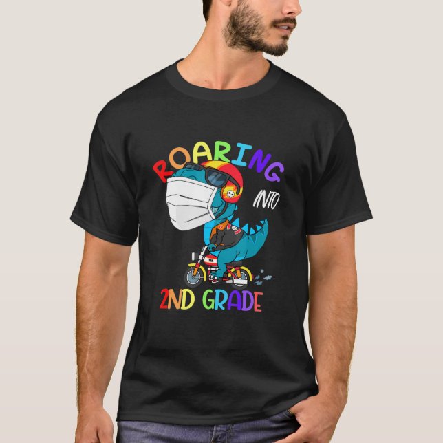 Inspelning i andra Klass-Dinosaur-Ansikte-mask B T Shirt (Framsida)