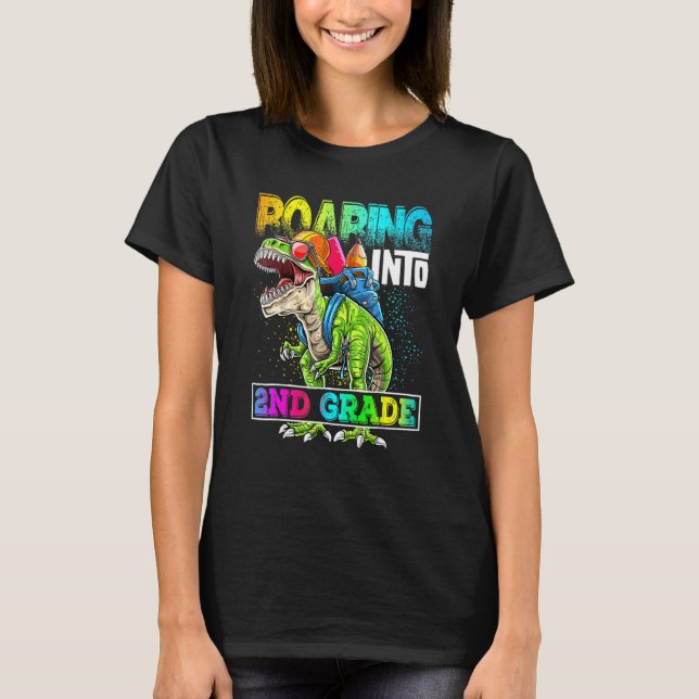 Inspelning i andra Klass Dinosaur Rex Back to scho T Shirt (Framsida)