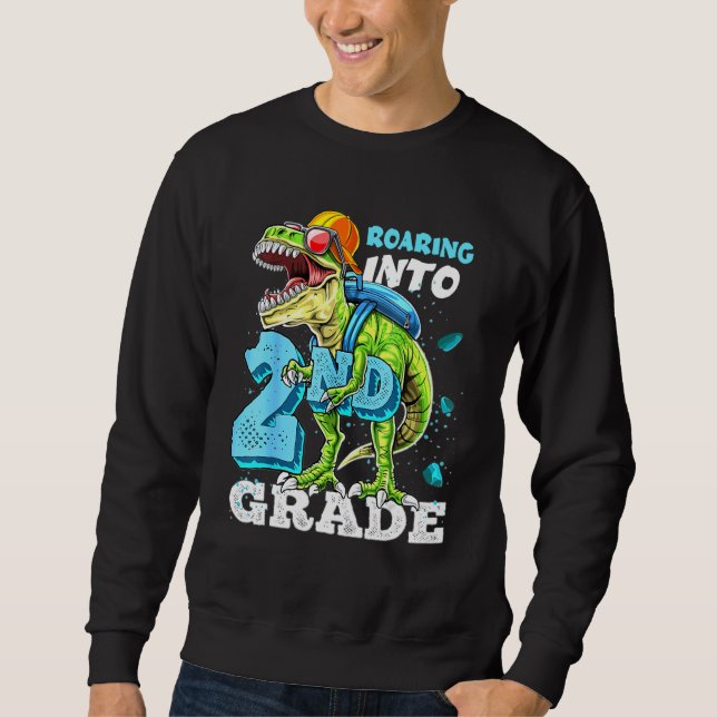 Inspelning i andra Klass T Rex Boys Lång Ärmad Tröja (Framsida)