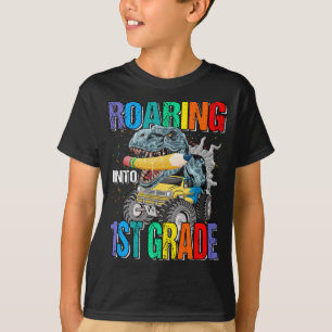 Inspelning i första Klass-monster Lastbil Dinosaur T Shirt