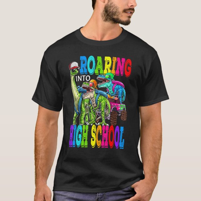 Inspelning i High School Monster Lastbil Dinosaur  T Shirt (Framsida)