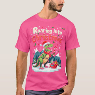 Inspelning i jul Kids Boys Funny Dinosaur Py T Shirt