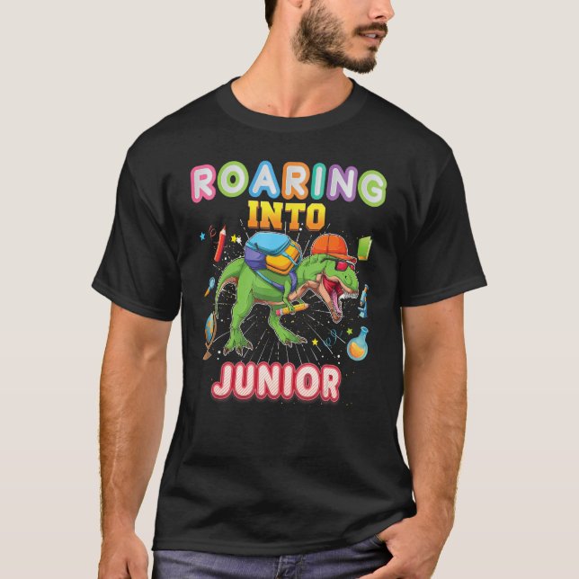 Inspelning i Junior Dinosaur Rex Sausus tillbaka t T Shirt (Framsida)