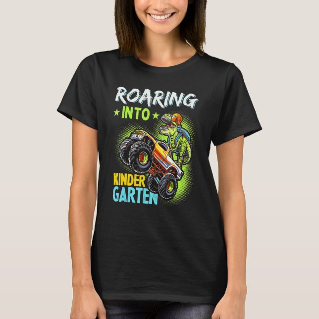Inspelning i Kindergarten Dinosaur T Rex Tillbaka  Shirt (Framsida)