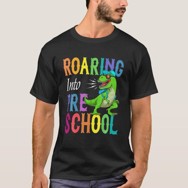 Inspelning i Preschool Dinosaur t rex tillbaka til T Shirt (Framsida)