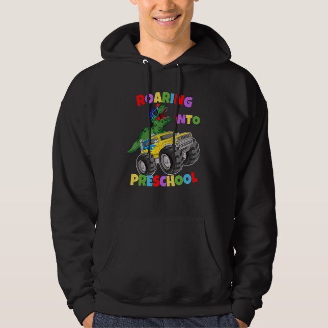 Inspelning i Preschool Monster Lastbil Dinosaur T  Hoodie (Framsida)