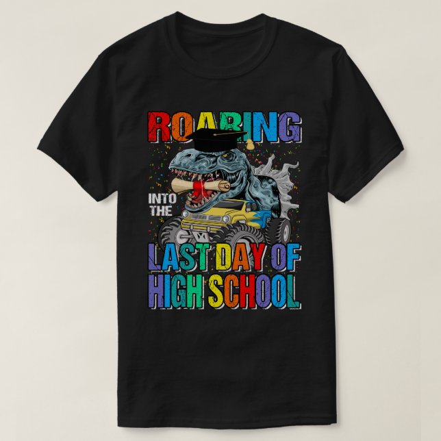 Inspelning i sista dagen för högskoleexamen t t shirt (Design framsida)
