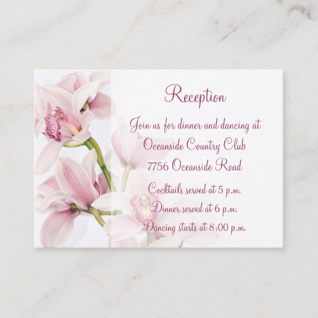 Inspelningskort för cymbidium Orchid-bröllop Tilläggskort (Framsida)