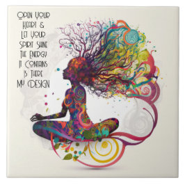 Inspicerad kvinnlig öppen hjärtkeramik Tile Kakelplatta