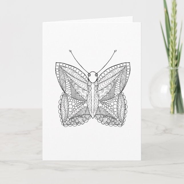 Inspicerad Tropical Design Butterfly Kort (Framsida)