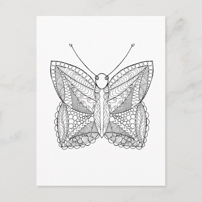 Inspicerad Tropical Design Butterfly Vykort (Framsida)