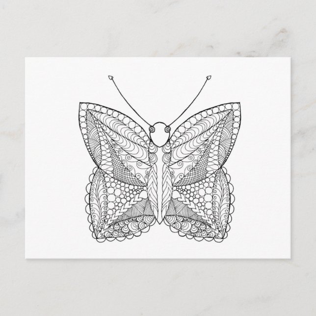 Inspicerad Tropical Design Butterfly Vykort (Framsida)