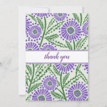 Inspicerad utskrift av lavendel, Grönt och vitt bl