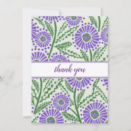 Inspicerad utskrift av lavendel, Grönt och vitt bl Tack Kort