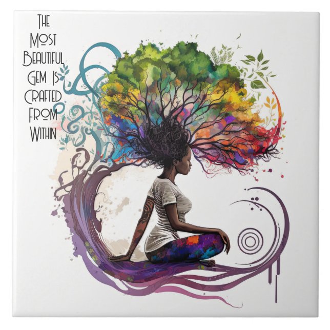 Inspicerade kvinnor som är konstruerade inom keram kakelplatta (Framsidan)