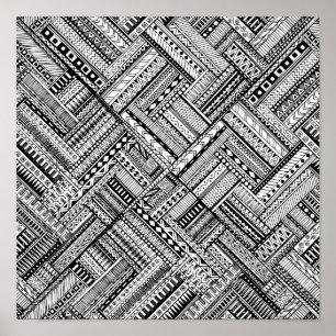 Inspiderade stamkonst Mönster 2 Poster