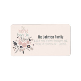 Inspideras varje Blommigt Adressetikett