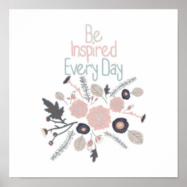 Inspideras varje dag Rosa botaniska blommor Poster